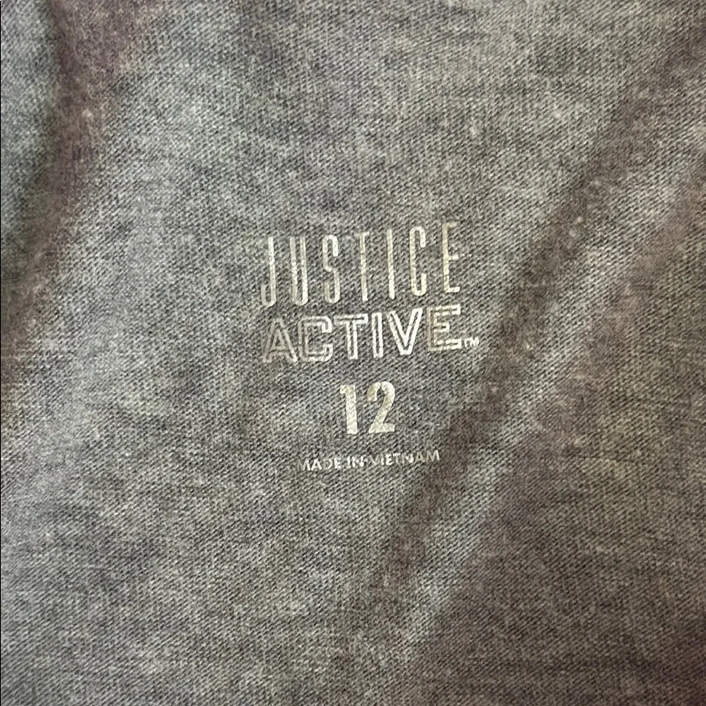 Justice Active Girls 12 Gray Pink Dance Hooded Top Flip Sequin Long Sleeve Shirt